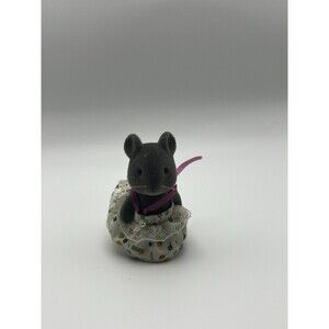 Sylvanian Families Prissy Thistlethorn Grey Mouse Flocked Figure VTG 1985